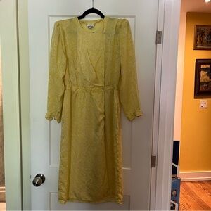 Stunning!!! Vintage silk Nora Noh Buttery Daffodil yellow dress